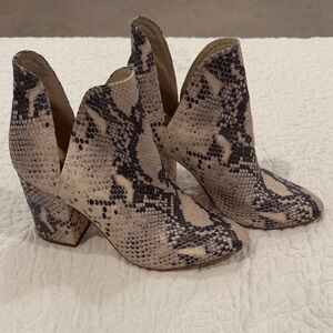 Steve Madden Snake-Print Women's Cutout Ankle Boots